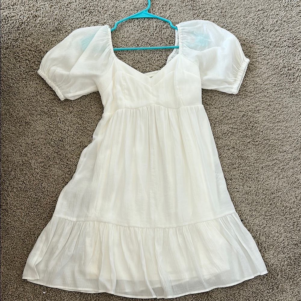 Nine West White Puff Sleeve Sundress